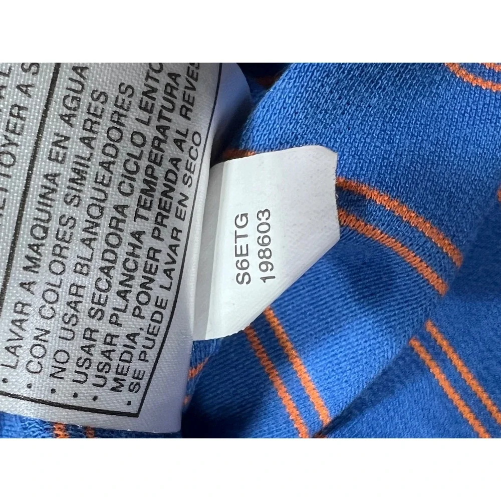 Nike Golf Mens XL Dri-FIT Striped Polo‎ Shirt Blue Orange Short Sleeve VINTAGE